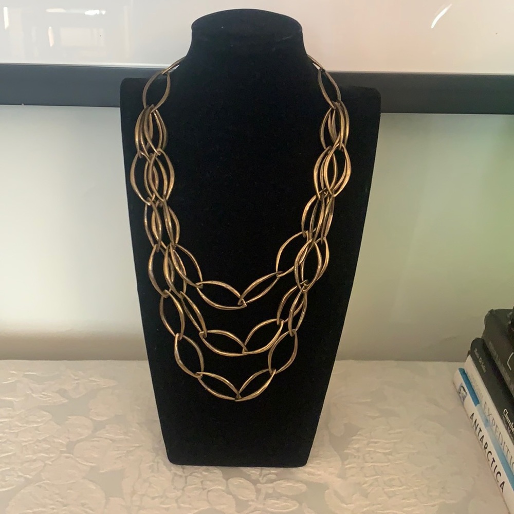 Avant Garde Paris/LA brass necklace.   Hand worked 20-26” long